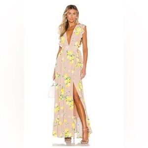 MAJORELLE Sweet Pea Dress - Tan and Yellow